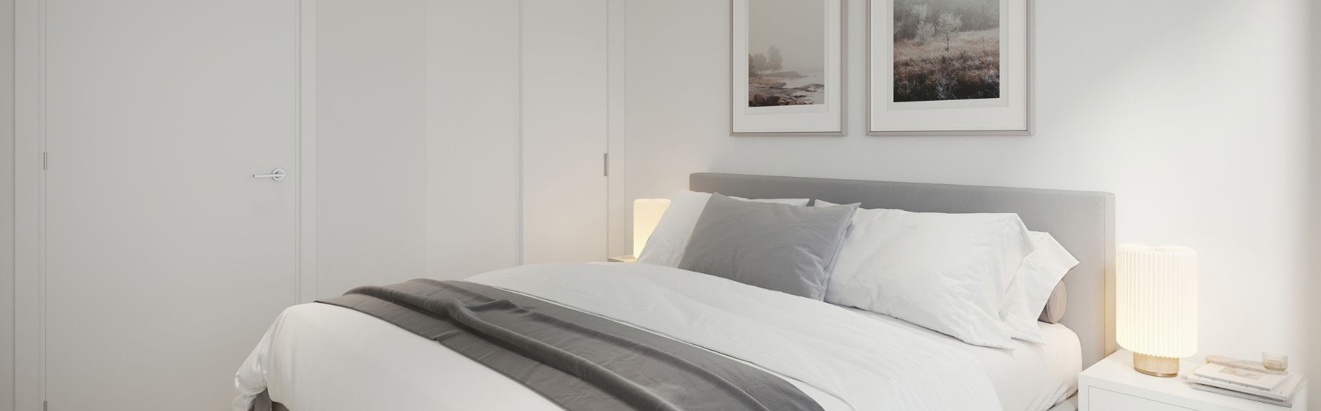 Bedroom of a Richview, Etobicoke apartment. 610 Martin Grove by Minto Apartments. slider-img